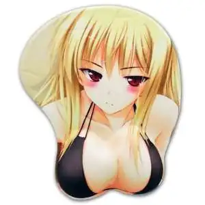 Tapis de souris 3D manga blonde forme en relief repose poignet sexy