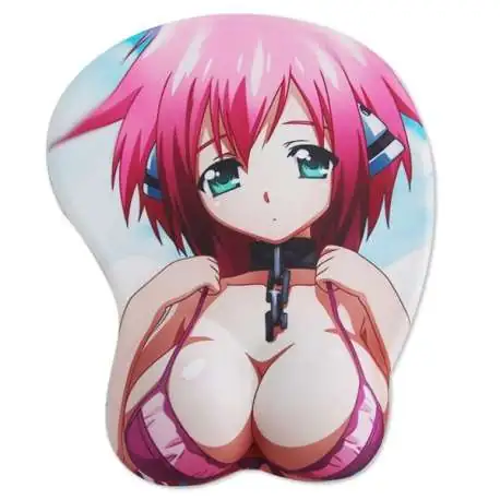 Tapis de souris 3D repose poignet fille manga sexy yeux verts seins