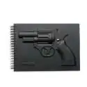 Carnet luxe bloc notes avec révolver en relief pistolet arme