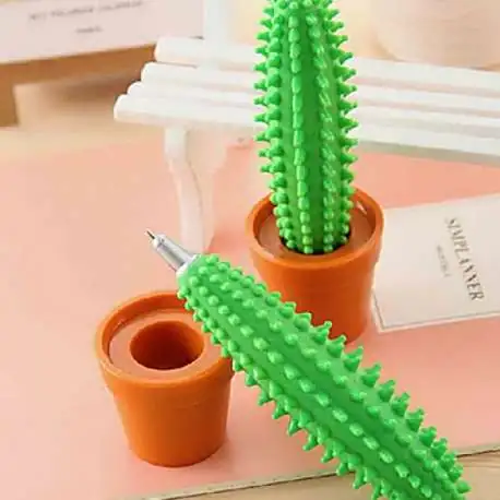 Stylo plante cactus et 1 pot