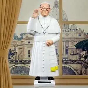 Figurine animée du Pape à énergie solaire