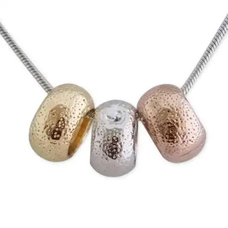 Collier 3 anneaux aux 3 couleurs de l'or
