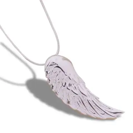 Collier argenté pendentif aile d'ange