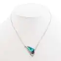 Collier papillon orné de strass et de faux cristaux turquoise et mauv