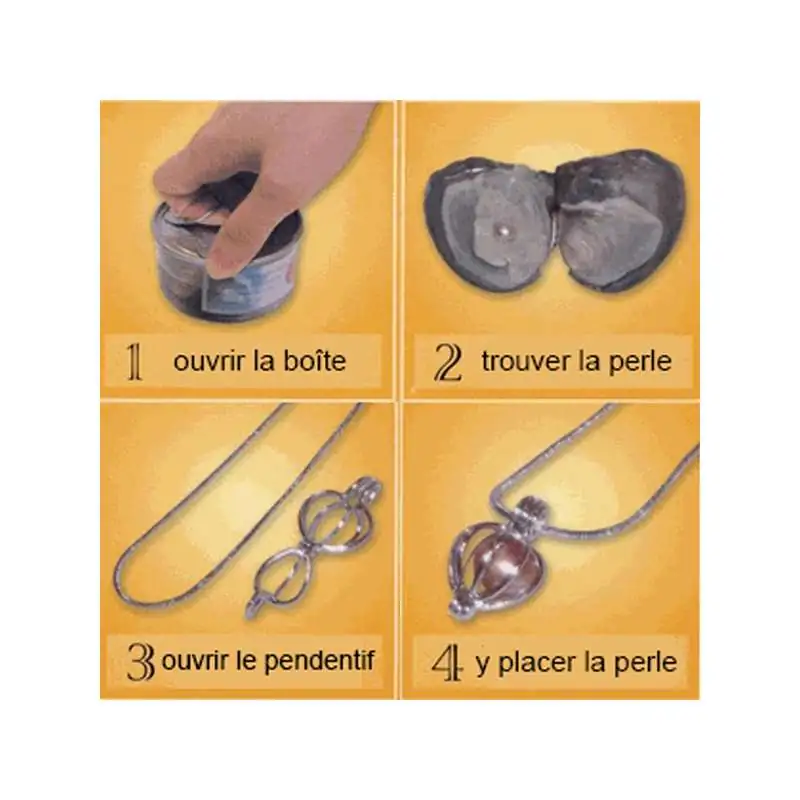 Coffret cadeau avec collier et huître à perle 