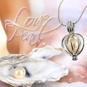 Collier fantaisie à perle véritable dans huître pendentif cage