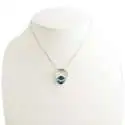 Collier anneau solitaire strass et pierre précieuse bleue