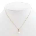 Collier doré avec attache pendentif en strass et perle blanche nacré