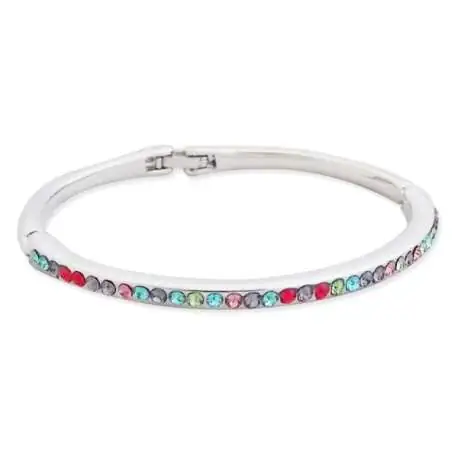 Bracelet argenté aux strass multicolores