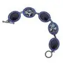 Bracelet strass bleus et faux cristaux noirs