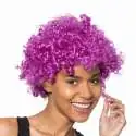 Perruque afro de couleur violette