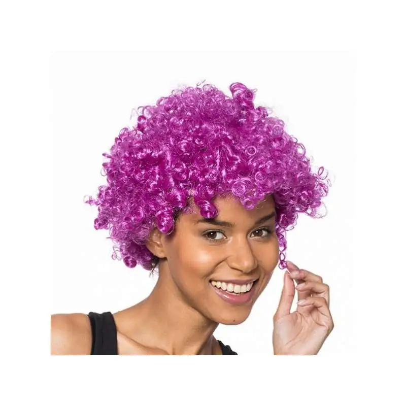 Perruque afro de couleur violette - Totalcadeau