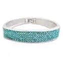 Bracelet argenté incrusté de strass turquoise