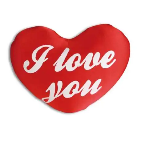 Coussin cœur lycra I Love You 33 cm oreiller