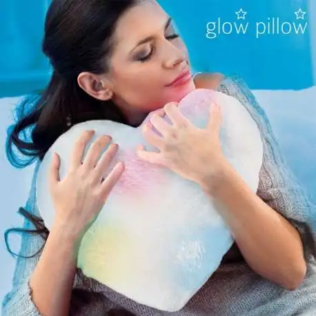 Coussin coeur LED en peluche oreiller veilleuse lumineux