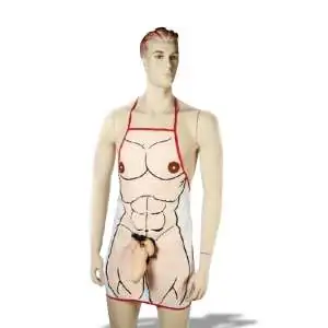 Tablier humoristique avec pénis 3D homme nu sexy