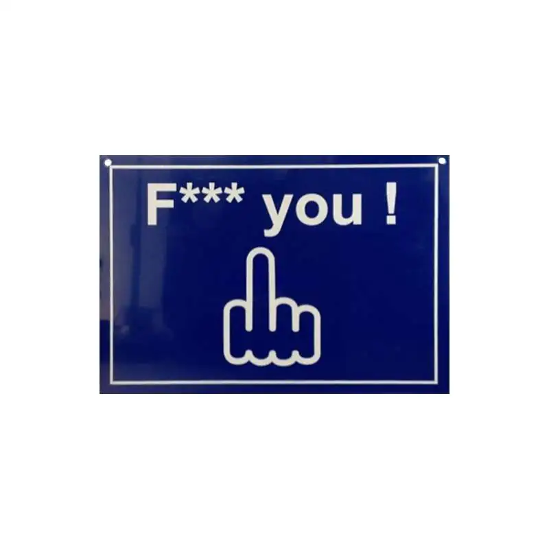 Plaque de porte avec message fuck you plaque d'immatriculation