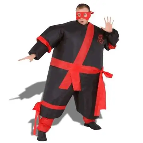 Déguisement ninja gonflable costume samourai avec bandeau