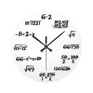 Horloge murale avec équations mathématiques