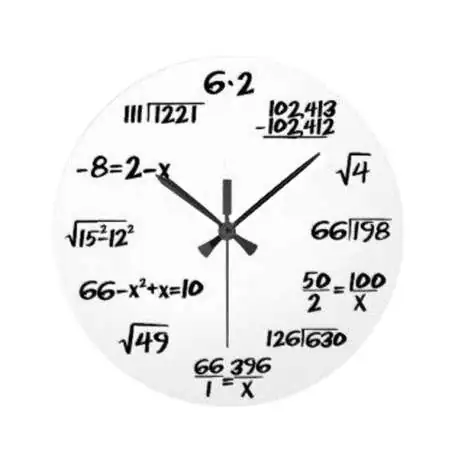 Horloge murale avec équations mathématiques
