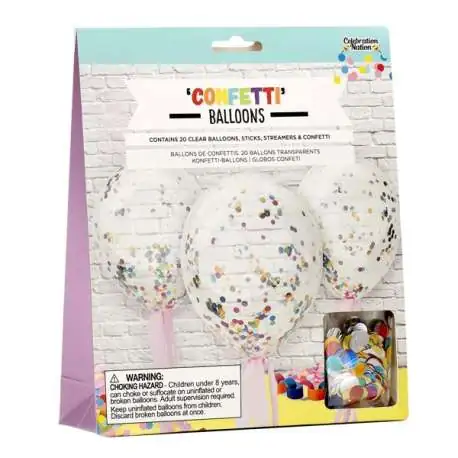 20 Ballons transparents à confettis Ballons pour fête anniversaire