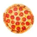 Coussin en forme de pizza pepperoni toucher velours tout doux