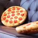 Coussin en forme de pizza pepperoni toucher velours tout doux