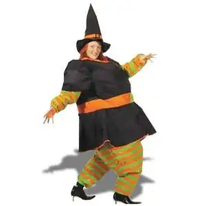 Costume de sorcière gonflable déguisement halloween avec chapeau
