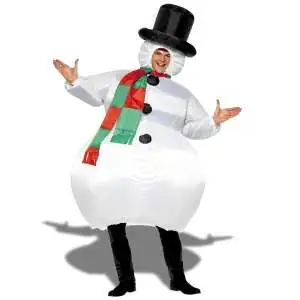 Costume bonhomme de neige gonflable costume avec chapeau