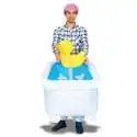 Costume gonflable homme dans son bain avec son canard
