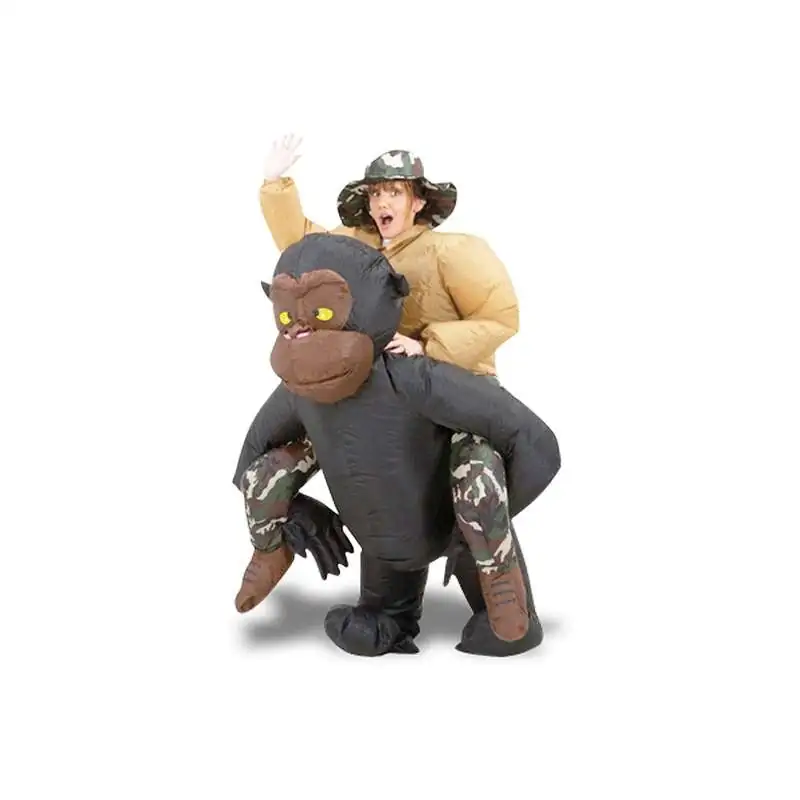 Costume gonflable déguisement homme sur le dos d'un gorille - Totalcadeau