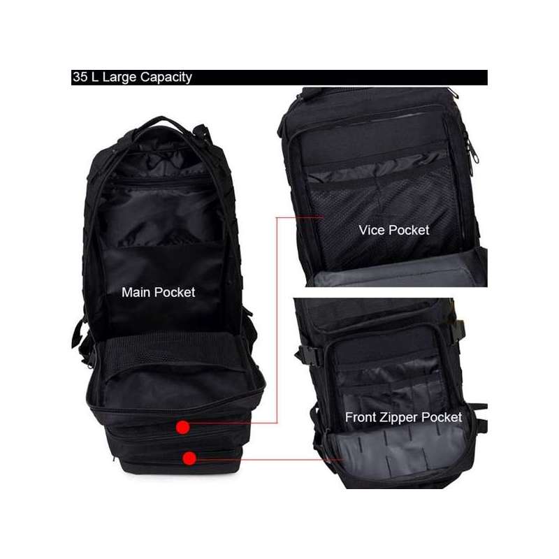 Sac à dos multipoches avec sangles réglables pour le trekking Totalcadeau