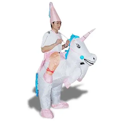 Costume de magicien à dos de licorne gonflable déguisement