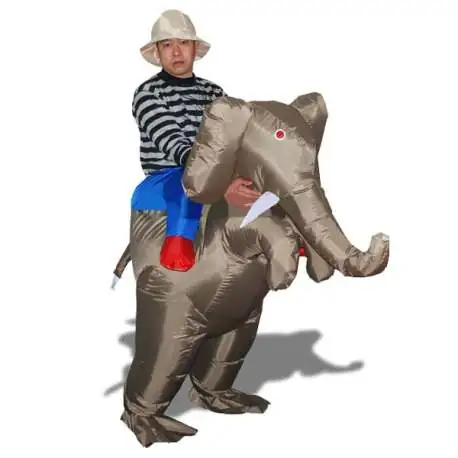 Costume éxplorateur sur le dos d'éléphant déguisement avec chapeau