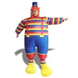 Costume clown gonflabe déguisement avec chapeau