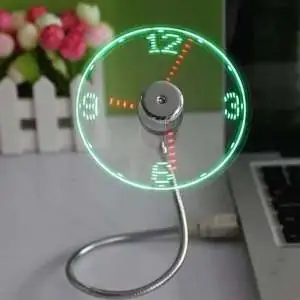 Ventilateur avec horloge virtuelle Led USB