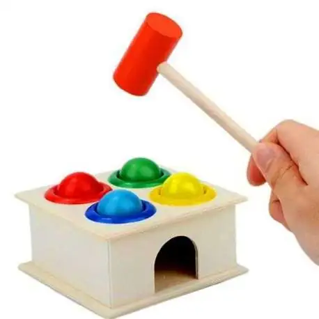 Jeu à marteau en bois pour apprentissage de couleurs jeu montessori