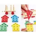 Train en bois avec formes géométriques à empiler jeu montessori