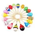 Maracas en bois à motif jeu Montessori