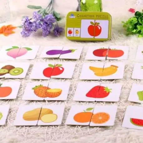 Boîte de puzzle à assembler fruits et légumes Montessori