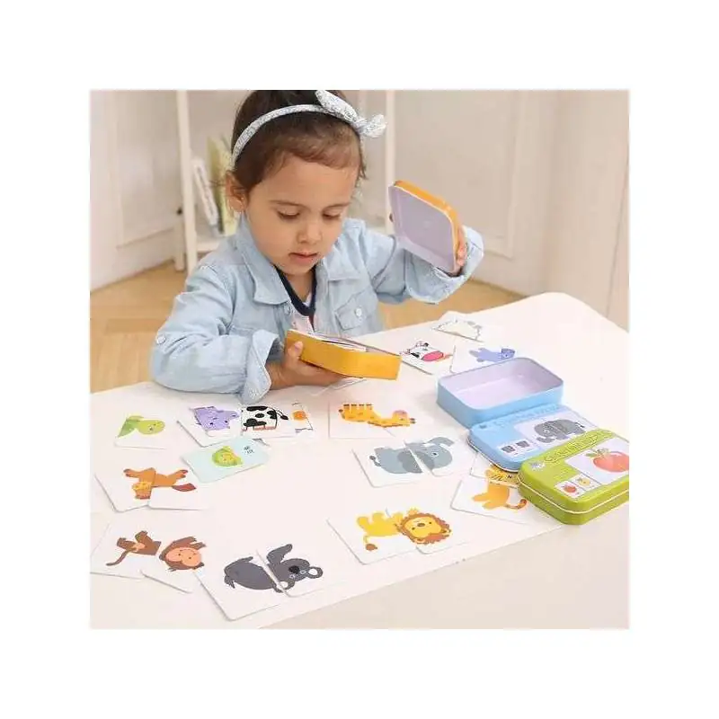 Cartes puzzle éducatives Apprendre les animaux le bébé avec ses