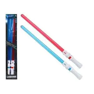 2 épées sabre laser rouge et bleu avec effets lumineux et sonores