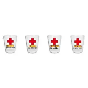 Verres shooters avec signe urgence 4 Shot SOS