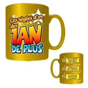 Tasse règles d'or des un an de plus mug anniversaire