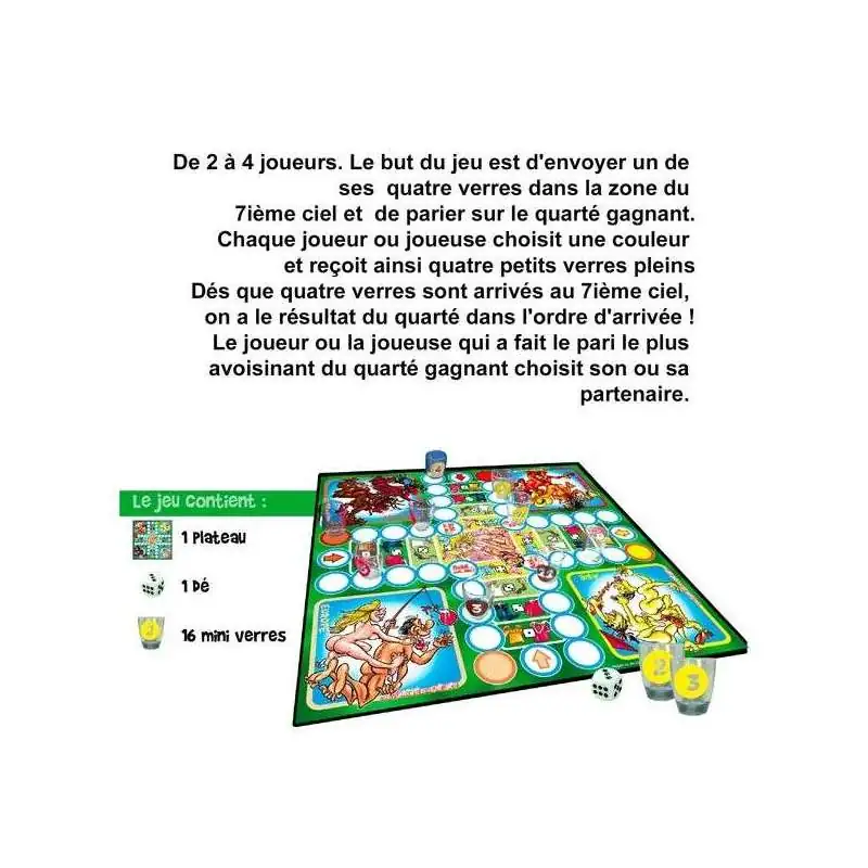 Jeu à boire le quarté du délire jeu alcool petit chevaux - Totalcadeau