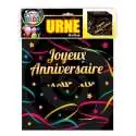 Urne joyeux anniversaire avec motif ruban