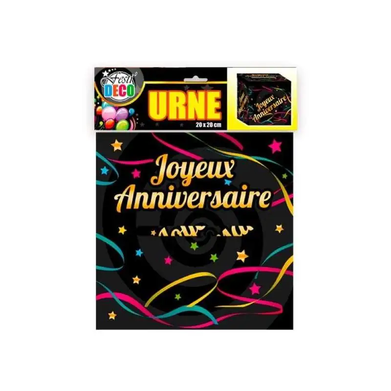 urne Joyeux Anniversaire multicolore - Hyperfetes