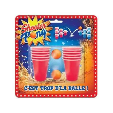 Jeu à boire shooter pong avec 12 verres et 6 balles