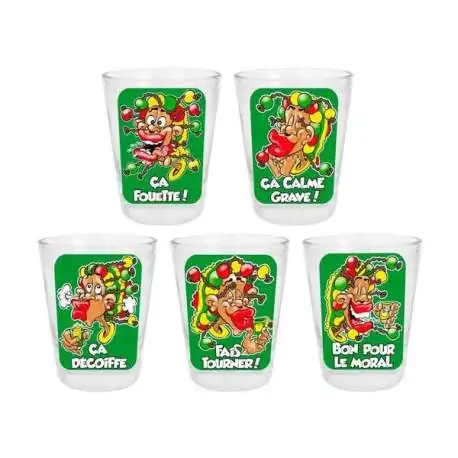 Verres shooter rasta (lot de 5) shot humoristique