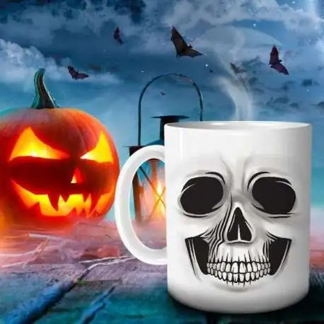 MUG personnalisé Tasse à café - Tête de mort Skull Halloween 1007